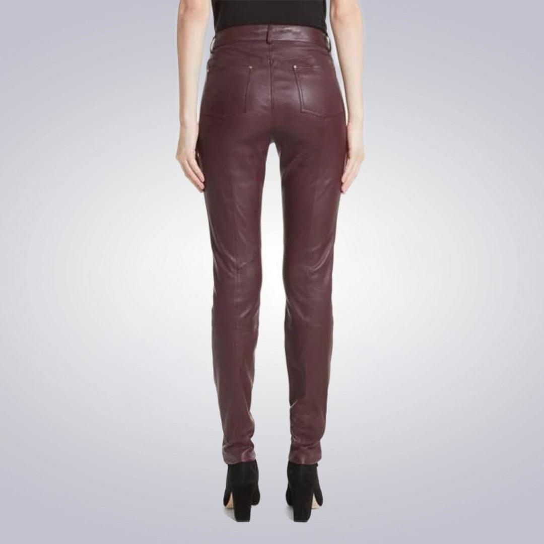 UT Classic Maroon Real Leather Smart Fit Pants - The Urban Tannery