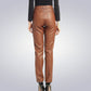 Women Classic Tan Leather Jeans 2