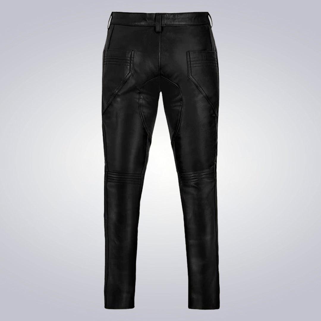 Men's Foxhill Straight Black Leather Pants - The Urban Tannery