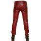 Flap Closer Leather Pants For Men