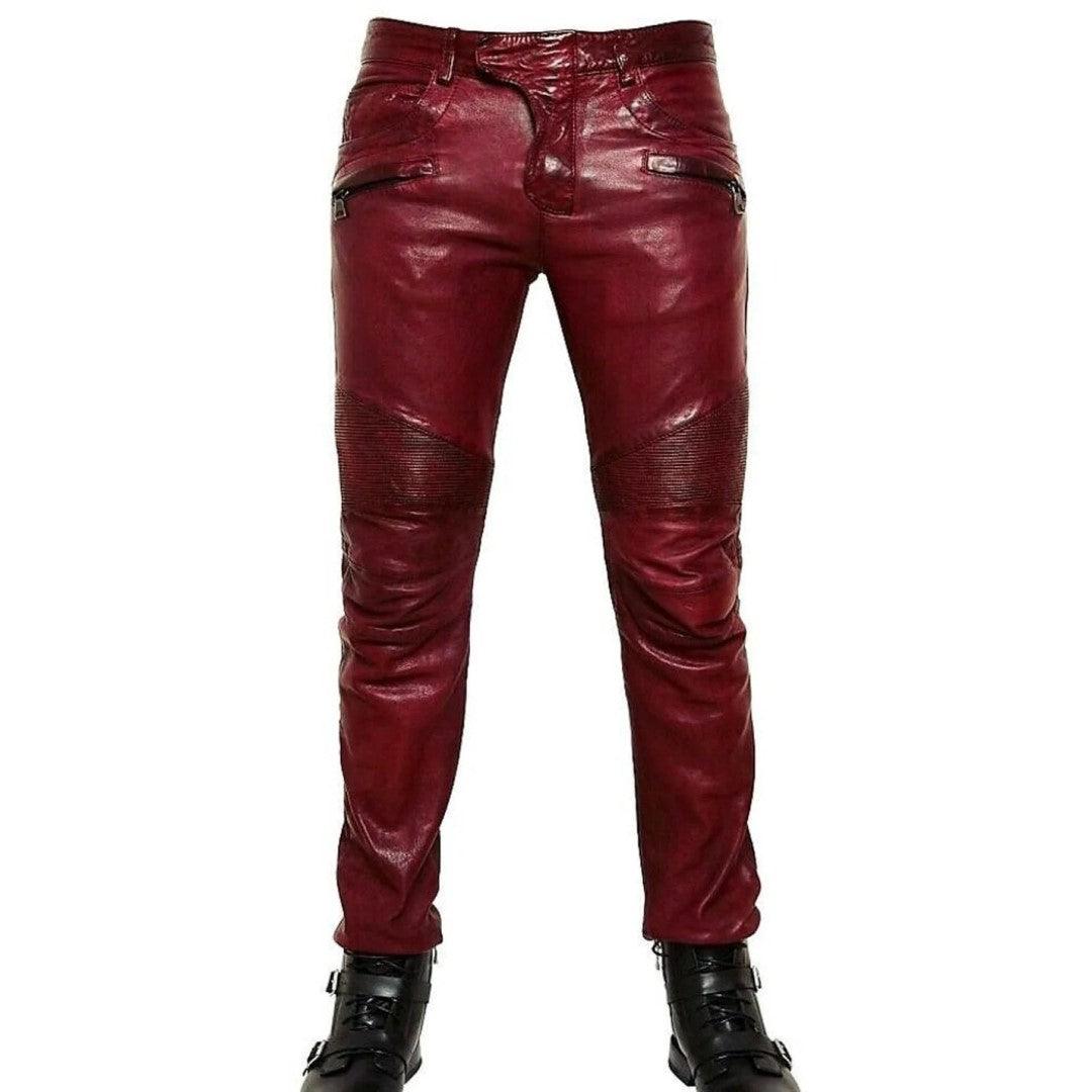 Flap Closer Leather Pants For Men - The Urban Tannery