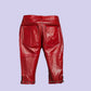 Stylish Leather Shorts In Red For Women