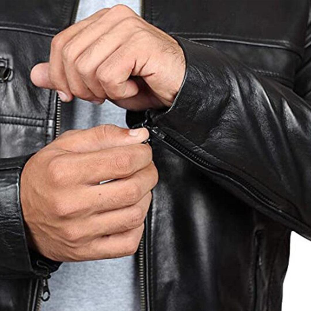 UT Black Leather Fashion Jacket - The Urban Tannery