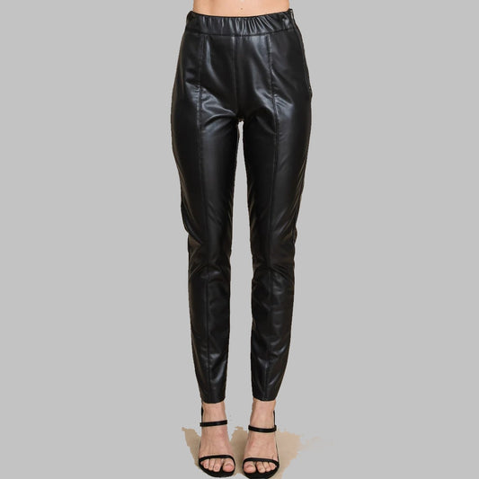 Fully lined Lambskin Leather Pants With elastic band