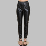 Fully lined Lambskin Leather Pants With elastic band