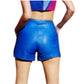 Women Leather Shorts In Blue