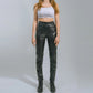 Classic Levi Black Genuine Leather Pants for Woman