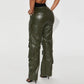 Biker Leather Pants With Six Front Pockets