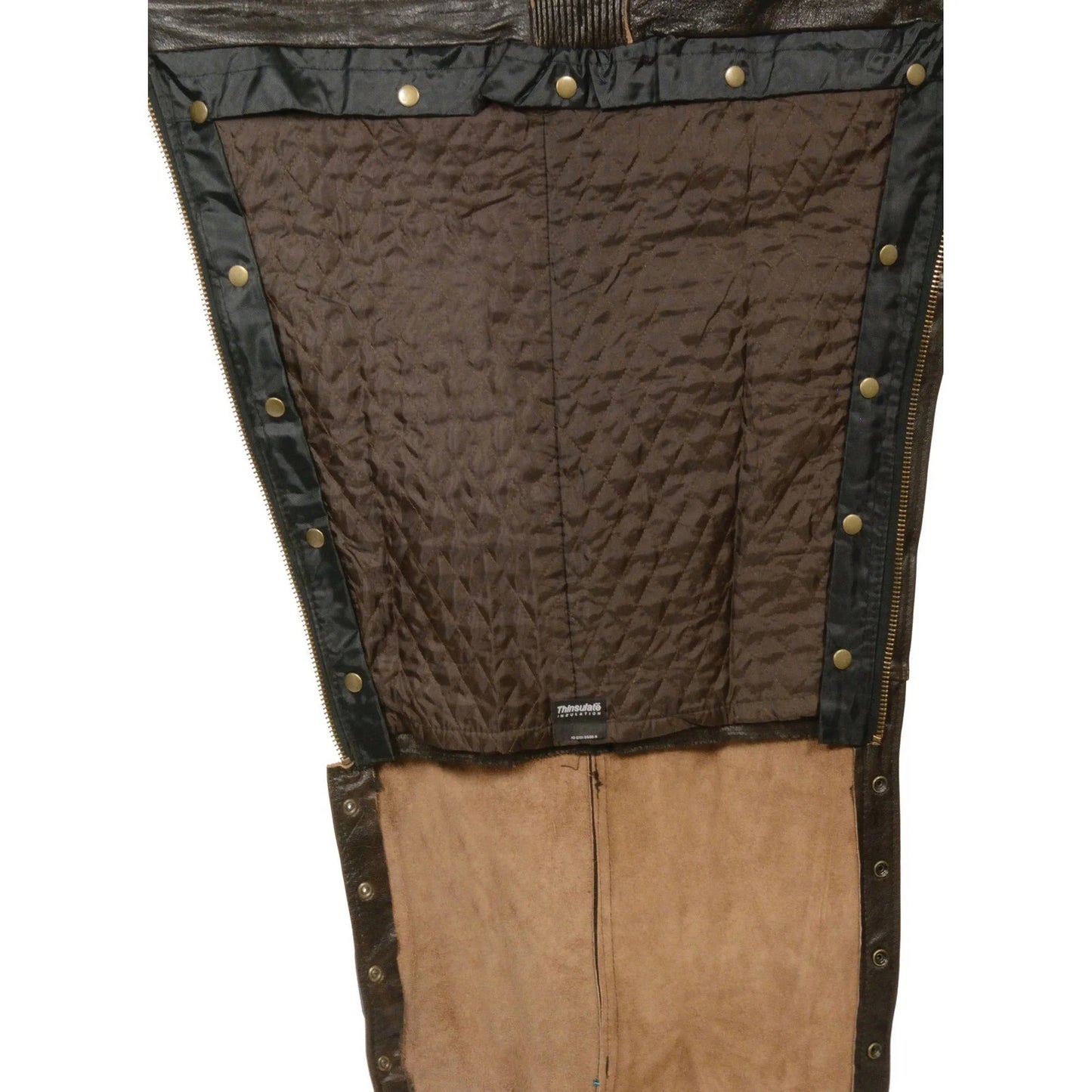 Leather Men's Brown Premium Leather Motorcycle Rider Chaps