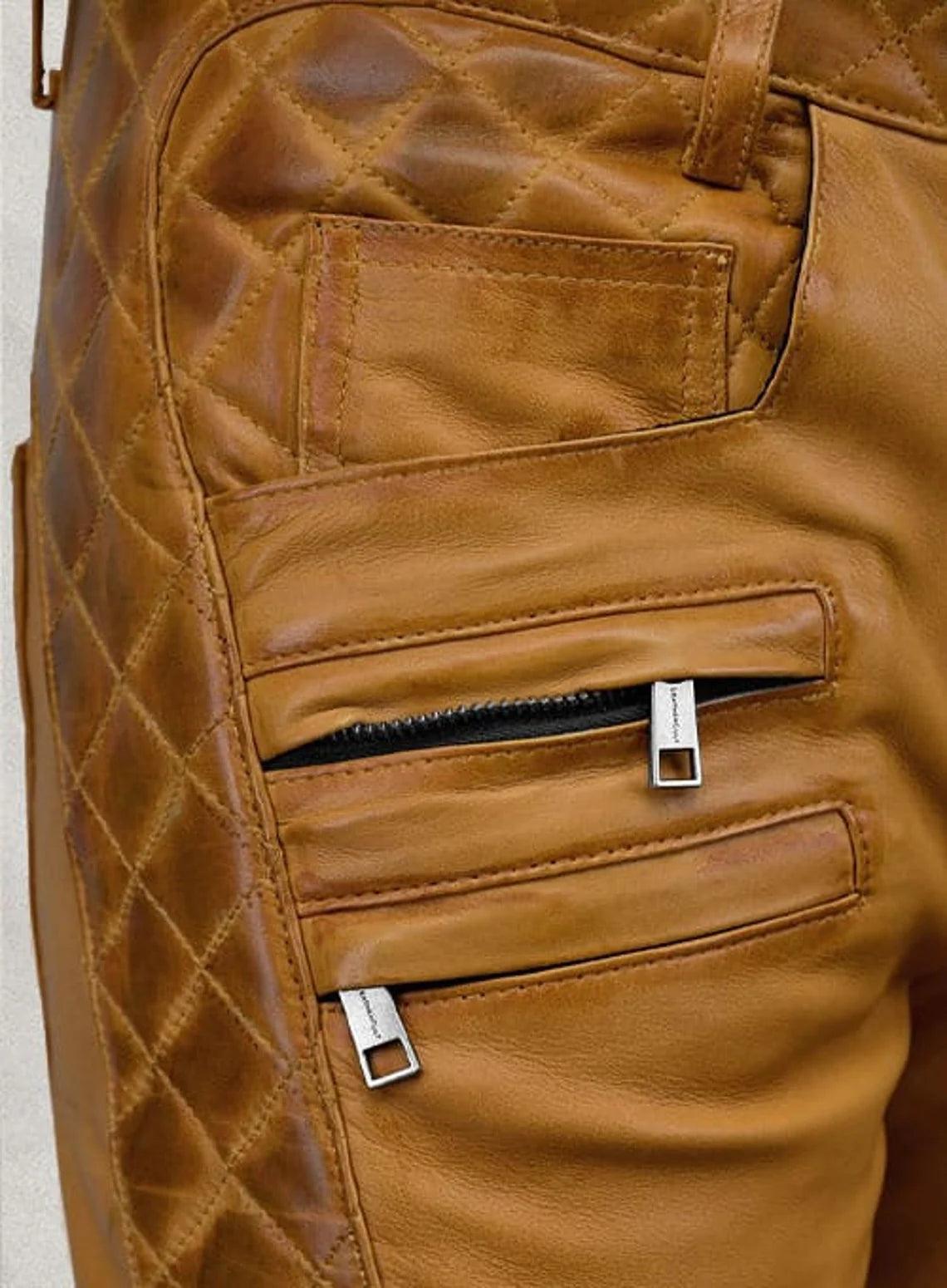 Bikers leather Waxed Pants for Men - The Urban Tannery