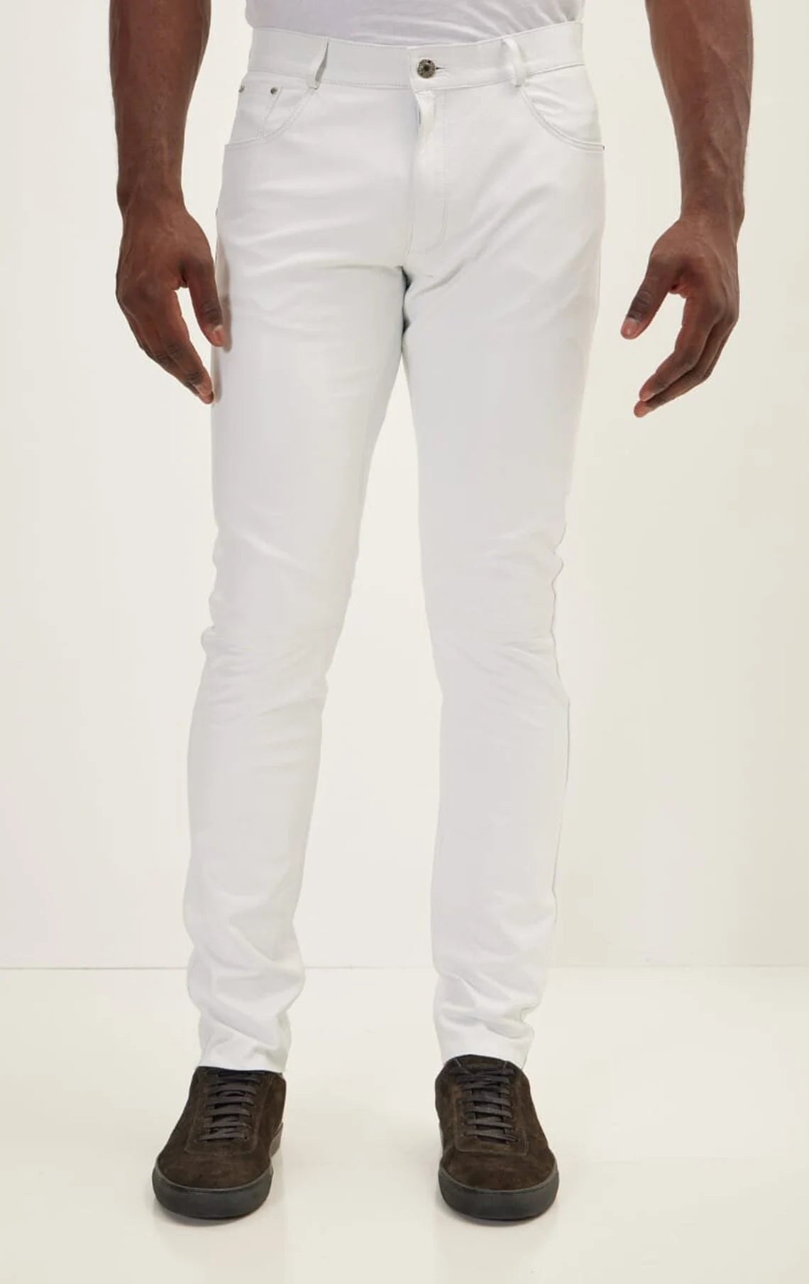 Slim-Fit Leather Trousers/Pants For Men