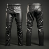 Genuine Leather Trousers For Men in Black