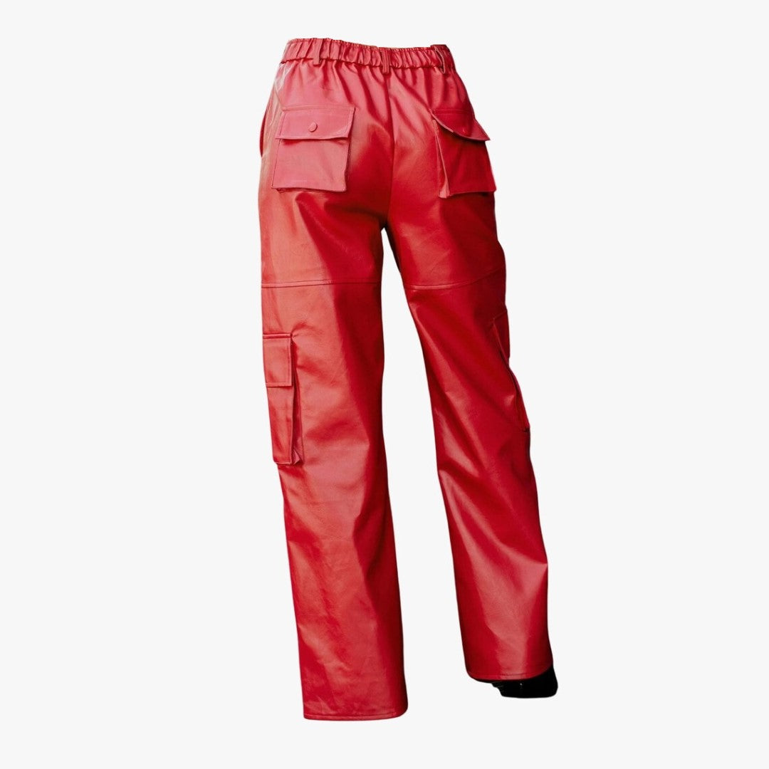 Red Leather Pants For Women