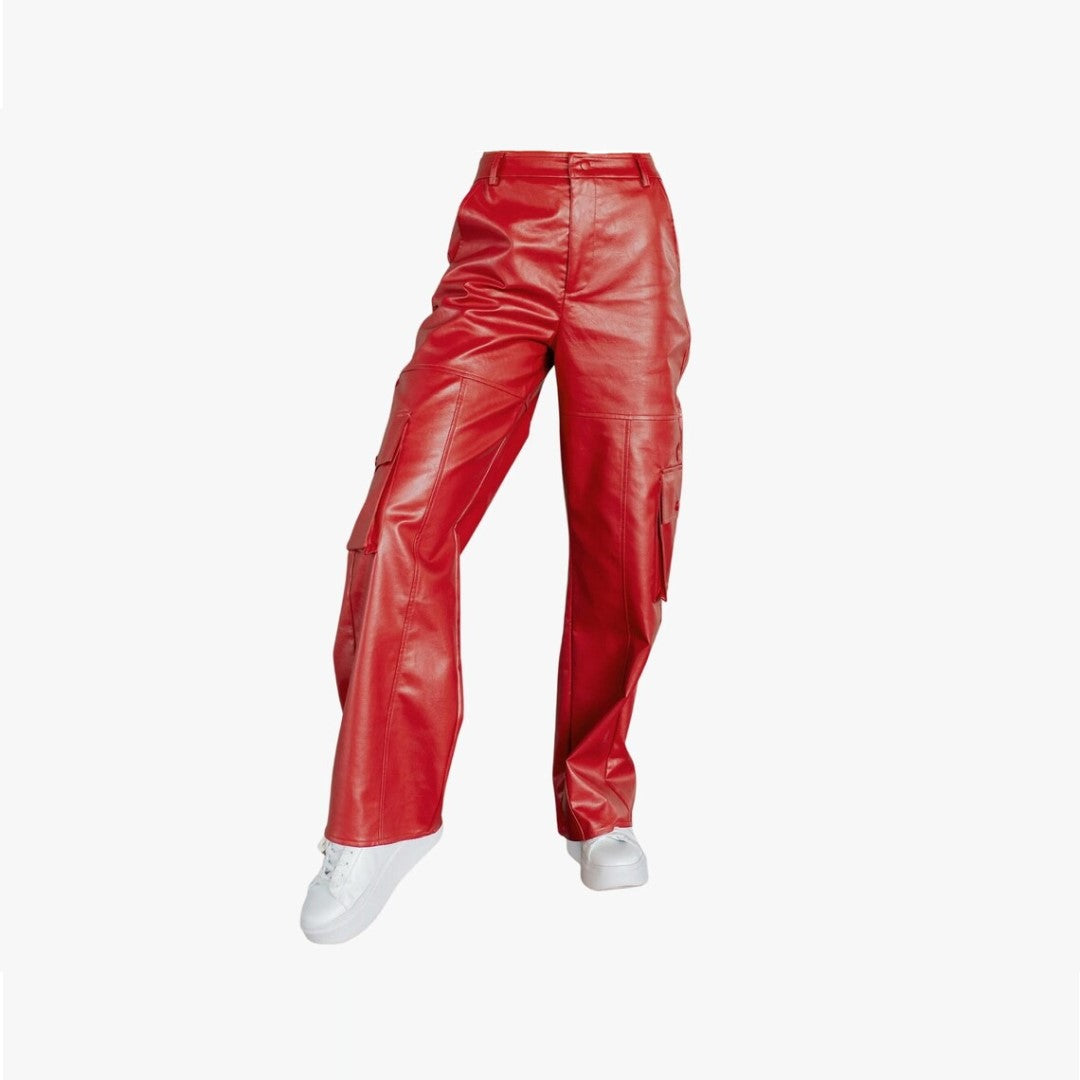 Red Leather Pants For Women