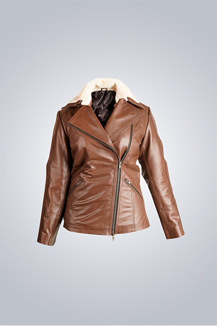 Brown Genuine Leather Motorcycle Jacket