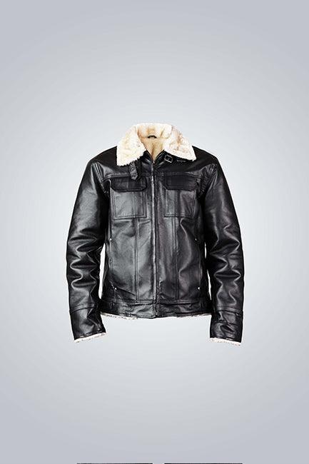 UT Shearling Black Leather Jacket - The Urban Tannery