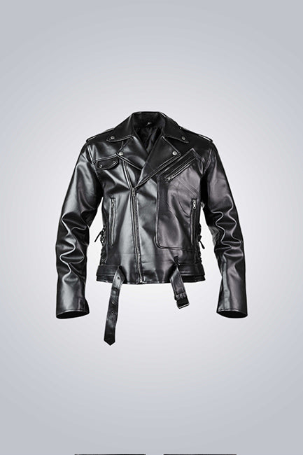 UT Black Vintage Motorcycle Leather Jacket