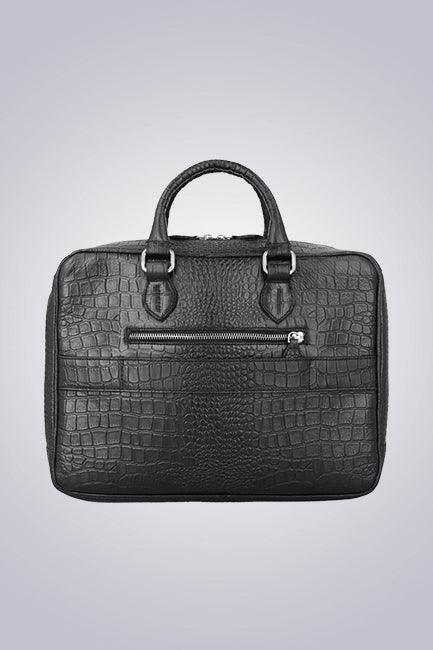 Tex Black Leather Exective Bag - The Urban Tannery