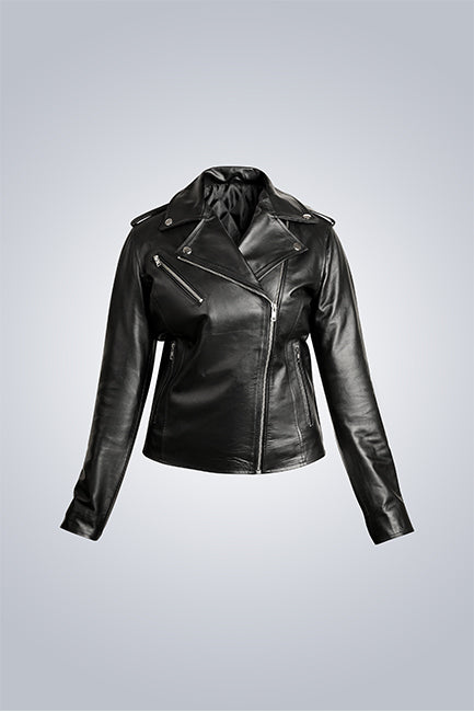 K Classic Women Motorcycle Leather Jacket