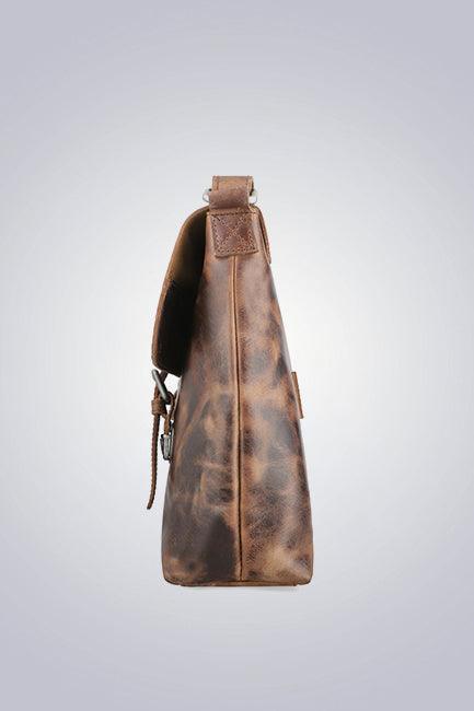 Two Tone Brown Leather Messenger Bag - The Urban Tannery