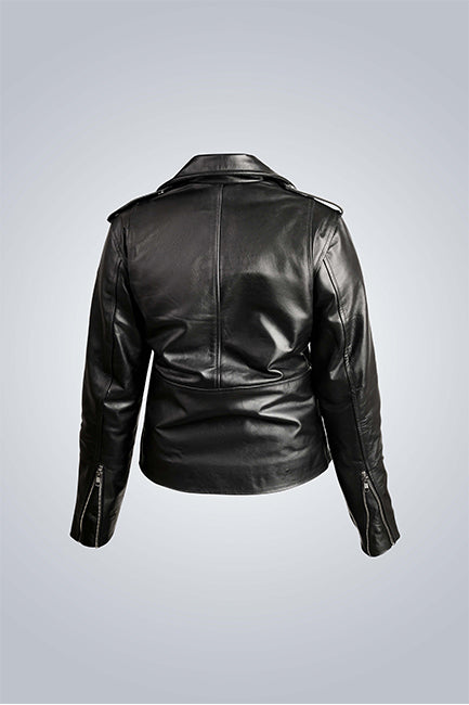 K Classic Women Motorcycle Leather Jacket