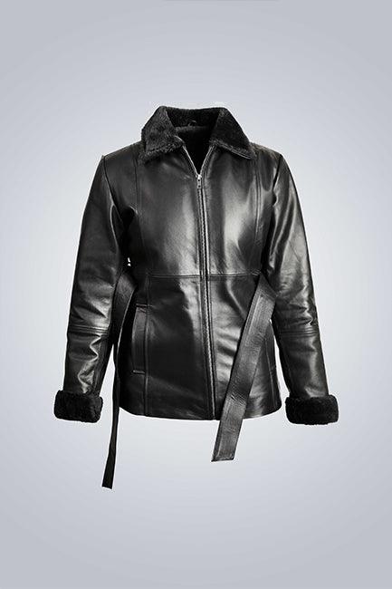 Shearling Black Leather Jacket - The Urban Tannery