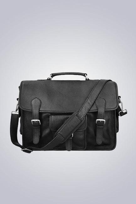 Black Leather Laptop Bag - The Urban Tannery
