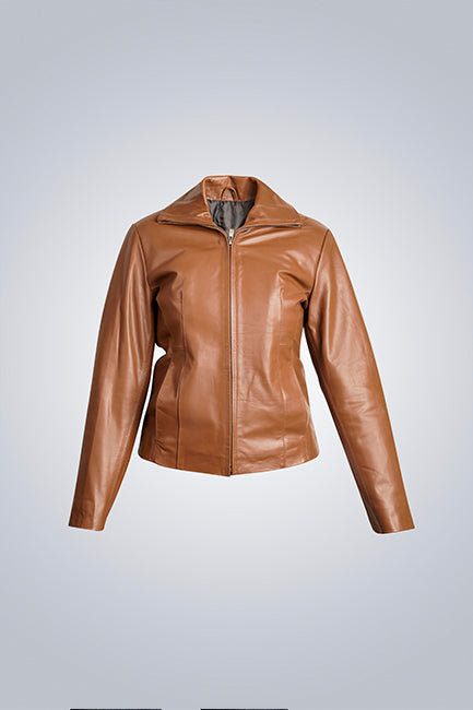 Brown Ultra Soft Leather Jacket for Women