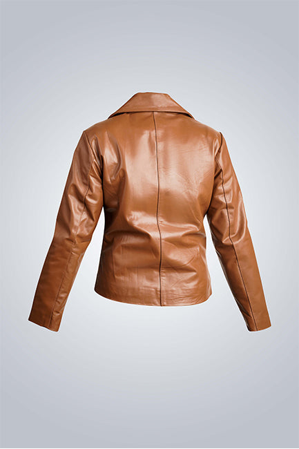 Brown Ultra Soft Leather Jacket for Women