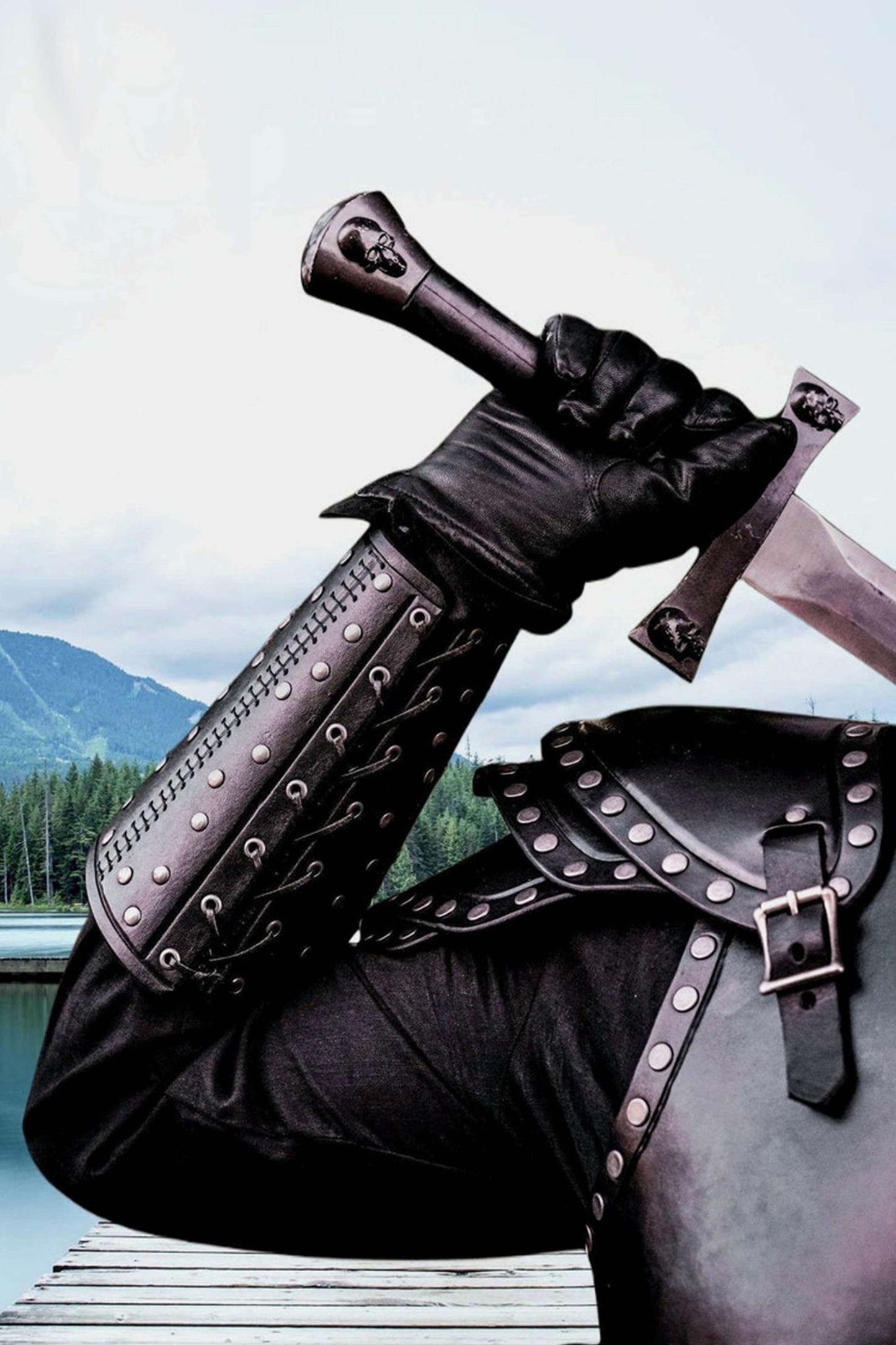 Men's Leather Armour-Black