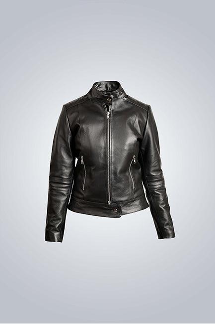 Black Leather Biker Jacket For Women - The Urban Tannery