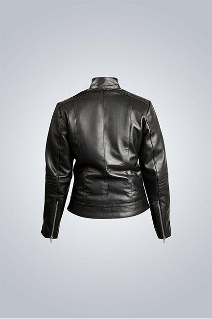 Black Leather Biker Jacket For Women - The Urban Tannery