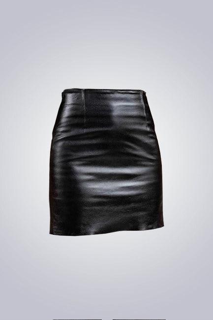 Mandy Black Leather Miniskirt - The Urban Tannery