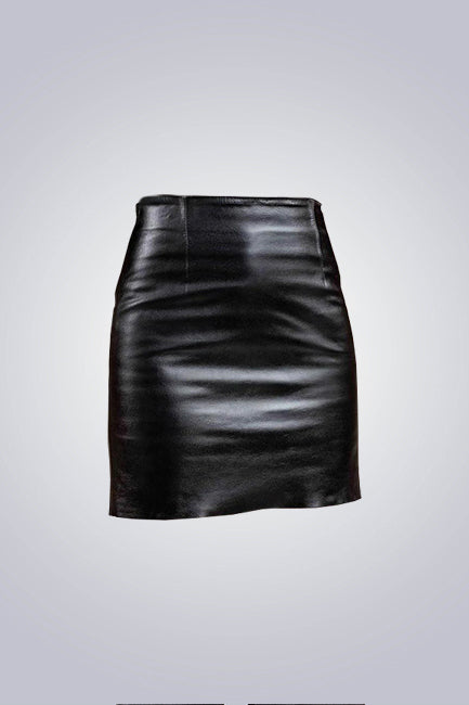 Mandy Black Leather Miniskirt