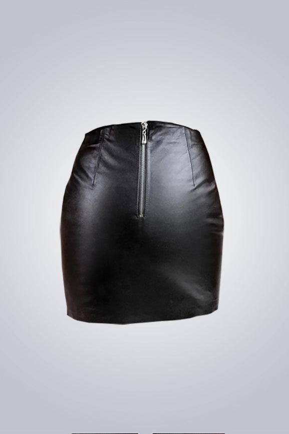 Mandy Black Leather Miniskirt - The Urban Tannery