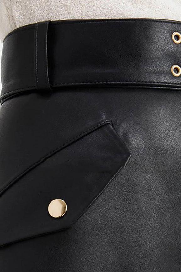 Black Belted Skirt - The Urban Tannery