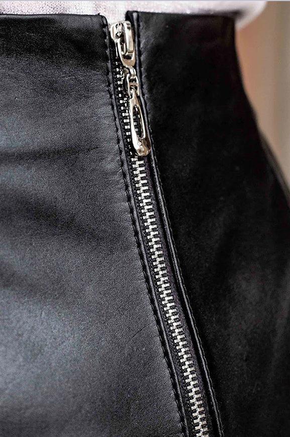 Mandy Black Leather Miniskirt - The Urban Tannery