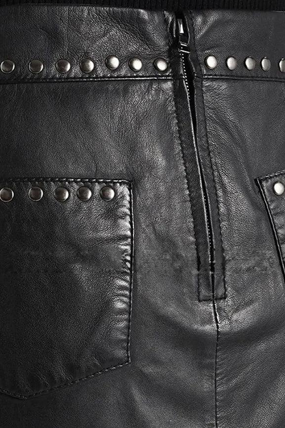 Lux Studded Genuine Leather Skirt - The Urban Tannery