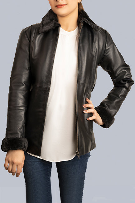 Shearling Black Leather Jacket