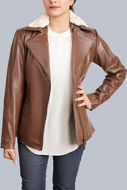 Brown Genuine Leather Motorcycle Jacket