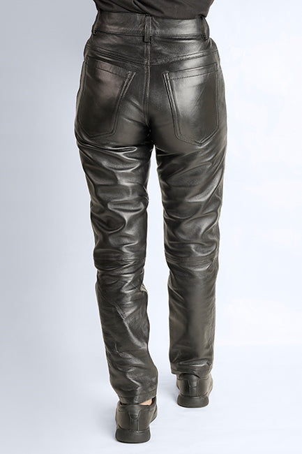 Genuine Black Leather Biker Pants, Side and Front Laces Up Bikers Jean –  1XpressionS
