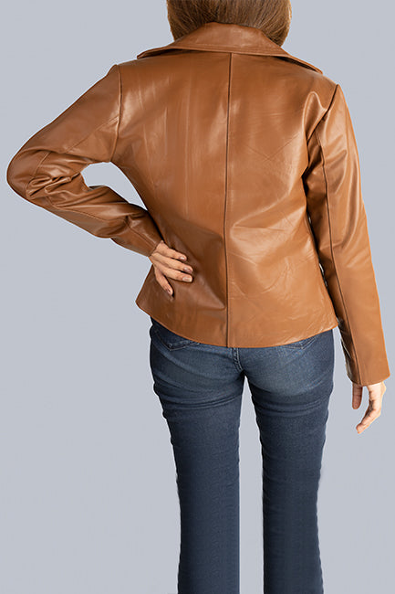 Brown Ultra Soft Leather Jacket for Women