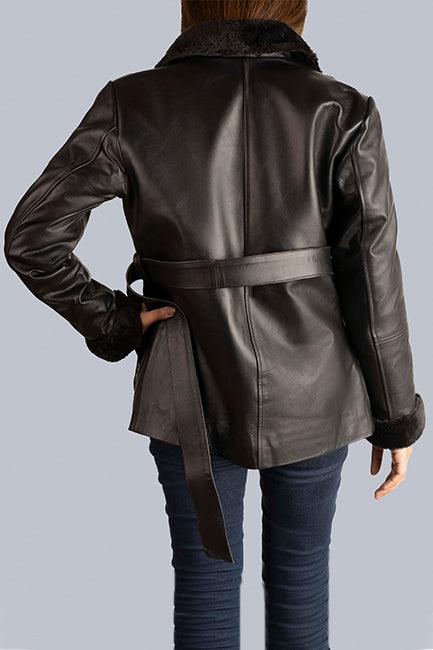 Shearling Black Leather Jacket - The Urban Tannery