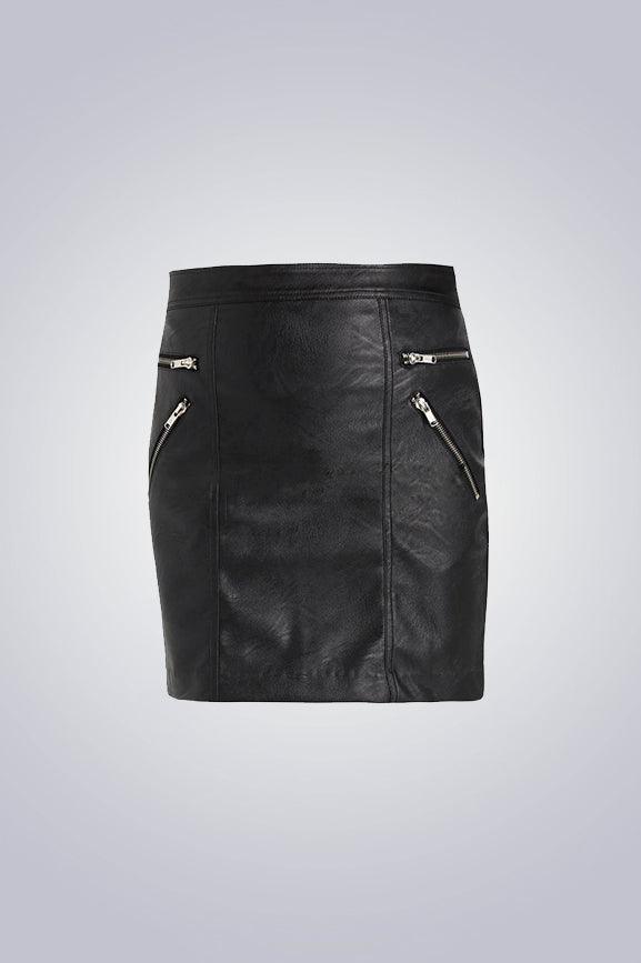 Lizzy Black Leather Skirt - The Urban Tannery