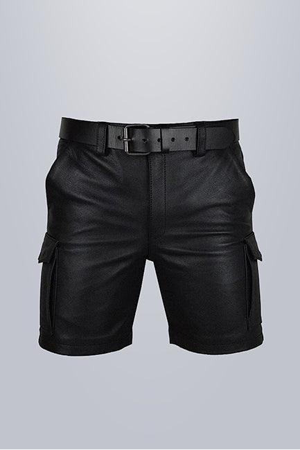 Men Black Leather Shorts - The Urban Tannery