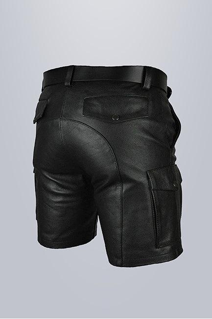 Men Black Leather Shorts - The Urban Tannery